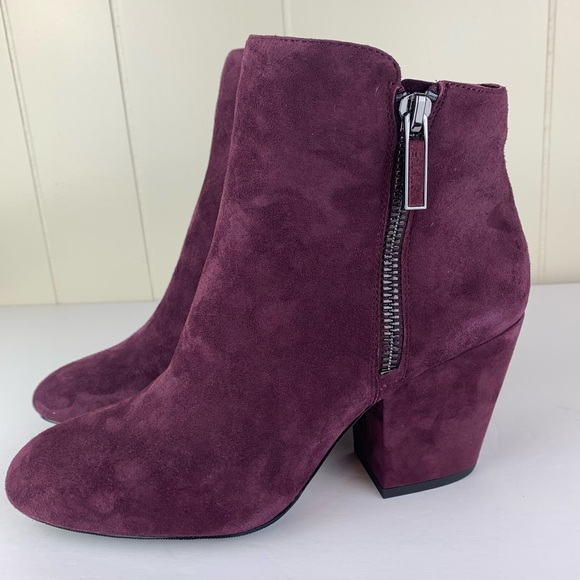 1. STATE Jacend Zip Bootie Suede Oxblood/Burgundy - Picture 3 of 6